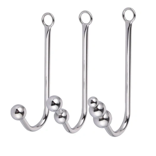 5334 Anal Hook with and Beaded Collar Cuffs Elegant 1001